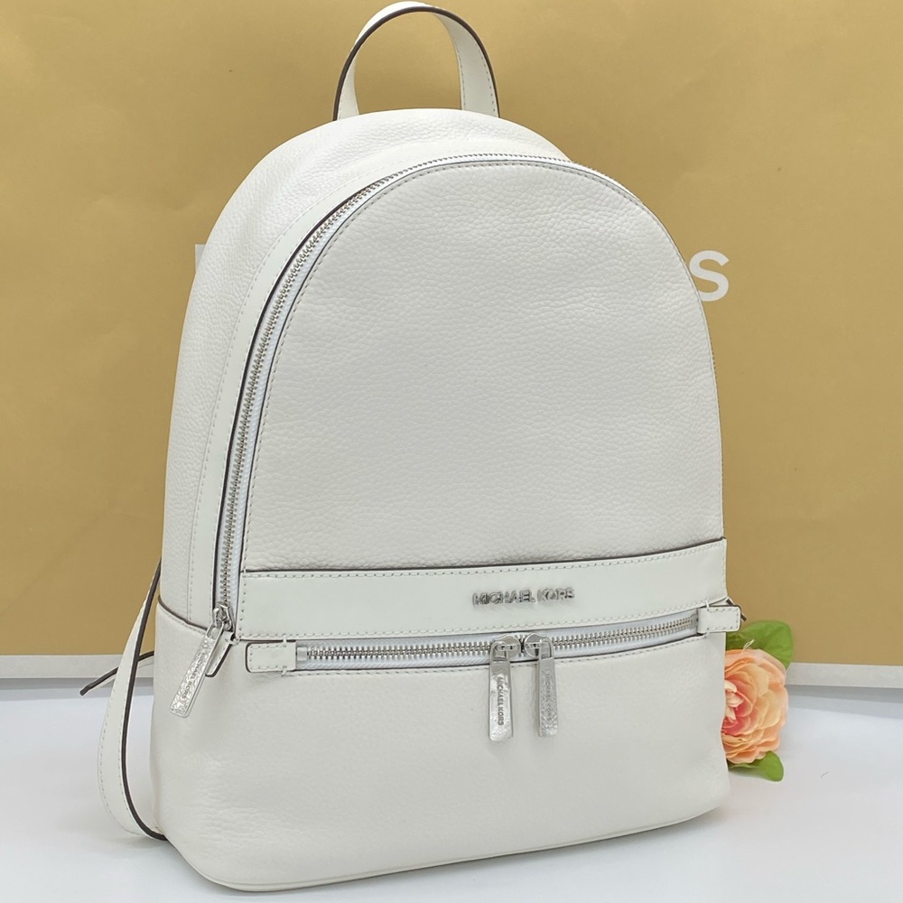 MICHAEL KORS KENLY LARGE BACKPACK OPTIC WHITE - Picture 1 of 16